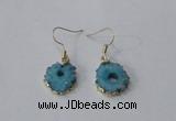 NGE124 8*12mm - 12*16mm freeform druzy agate gemstone earrings