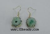 NGE125 8*12mm - 12*16mm freeform druzy agate gemstone earrings