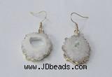 NGE128 18*20mm - 20*25mm freeform druzy agate gemstone earrings