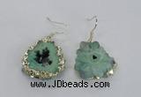 NGE133 18*20mm - 20*25mm freeform druzy agate gemstone earrings