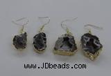 NGE146 15*20mm - 20*30mm freeform druzy agate gemstone earrings