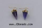 NGE159 11*20mm – 12*22mm cone agate gemstone earrings wholesale