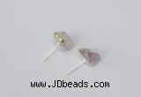 NGE166 4*6mm – 5*8mm freeform rose quartz gemstone earrings