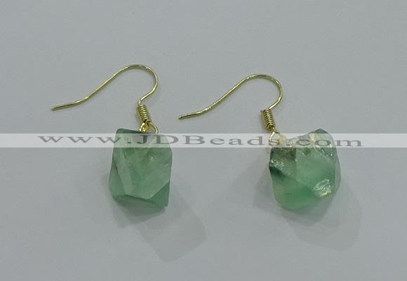 NGE175 8*10mm - 10*12mm nuggets fluorite earrings wholesale