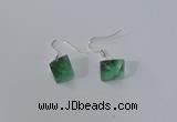 NGE176 8*10mm - 10*12mm faceted nuggets fluorite gemstone earrings