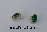 NGE197 10*14mm oval agate gemstone earrings wholesale