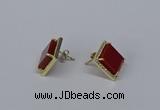 NGE201 12*12mm square agate gemstone earrings wholesale