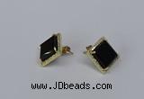 NGE203 12*12mm square agate gemstone earrings wholesale