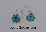 NGE209 18*20mm - 20*25mm freeform druzy agate gemstone earrings