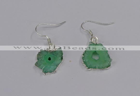 NGE210 18*20mm - 20*25mm freeform druzy agate gemstone earrings