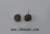 NGE217 8mm coin druzy agate gemstone earrings wholesale