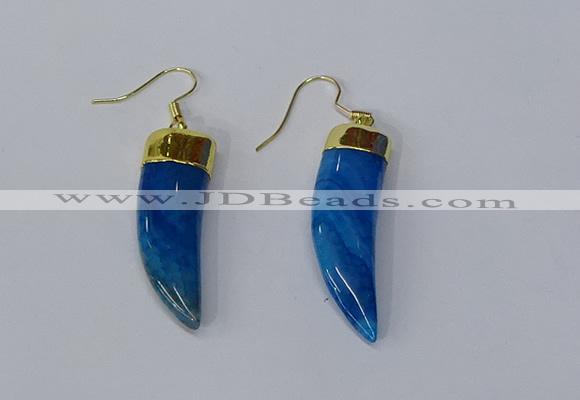 NGE230 10*40mm - 12*45mm oxhorn agate gemstone earrings wholesale