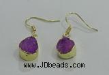 NGE244 10*12mm teardrop druzy agate gemstone earrings wholesale