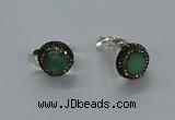 NGE283 15mm - 16mm coin australia chrysoprase earrings wholeasle