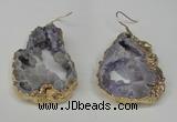 NGE29 30*35mm - 35*40mm freeform plated druzy agate earrings