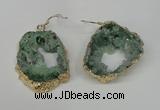 NGE32 30*35mm - 35*40mm freeform plated druzy agate earrings