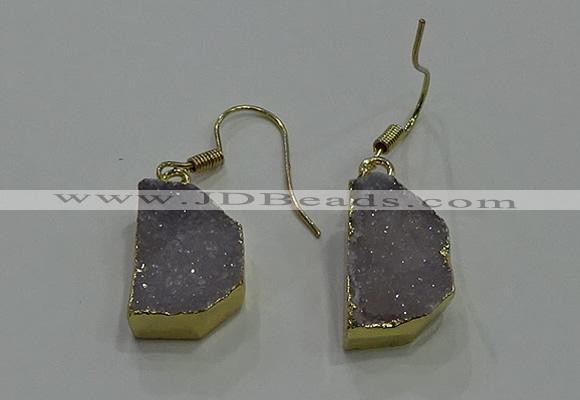 NGE321 10*14mm - 12*16mm freeform druzy agate gemstone earrings