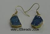 NGE324 10*14mm - 12*16mm freeform druzy agate gemstone earrings