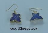 NGE355 10*14mm - 12*16mm butterfly druzy agate earrings wholesale