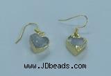 NGE360 10*10mm - 11*11mm heart druzy agate earrings wholesale