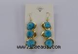 NGE395 10*32mm - 12*38mm druzy agate gemstone earrings