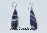 NGE410 10*35mm flat teardrop dogtooth amethyst earrings