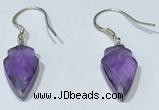 NGE422 9*15mm arrowhead-shaped amethyst earrings wholesale