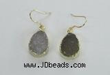 NGE45 12*15mm - 13*18mm teardrop druzy agate earrings