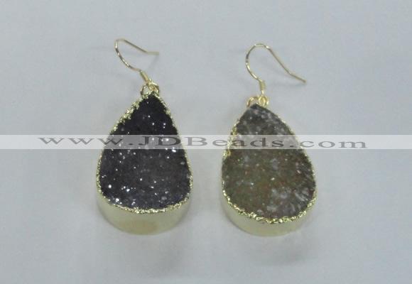 NGE47 20*28mm - 22*30mm teardrop druzy agate earrings