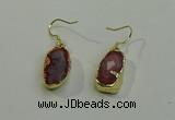 NGE5009 10*22mm - 12*25mm freeform red agate gemstone earrings