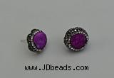 NGE5017 12mm freeform druzy agate gemstone earrings wholesale