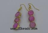 NGE5044 10*30mm - 10*32mm druzy agate gemstone earrings wholesale