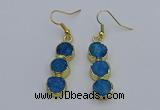 NGE5045 10*30mm - 10*32mm druzy agate gemstone earrings wholesale