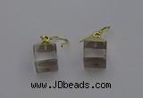 NGE5080 10*15mm cube white crystal gemstone earrings wholesale