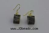 NGE5096 10*15mm cube labradorite gemstone earrings wholesale