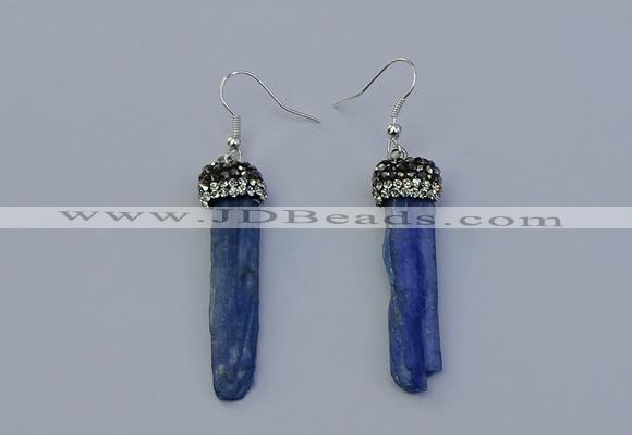 NGE5100 10*35mm - 15*45mm freeform blue kyanite earrings