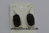 NGE5127 10*22mm - 12*25mm freeform plated druzy quartz earrings