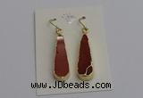 NGE5171 10*28mm - 10*30mm flat teardrop mookaite earrings