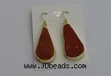 NGE5172 15*28mm - 15*30mm flat teardrop mookaite earrings