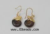 NGE56 12*16mm - 13*18mm ammonite gemstone earrings wholesale