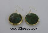 NGE59 30mm flat round agate gemstone earrings wholesale