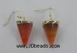 NGE61 14*20mm - 15*22mm cone agate gemstone earrings wholesale