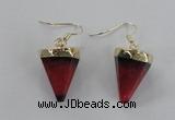 NGE62 14*20mm - 15*22mm cone agate gemstone earrings wholesale