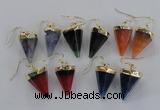 NGE66 14*20mm - 15*22mm cone agate gemstone earrings wholesale