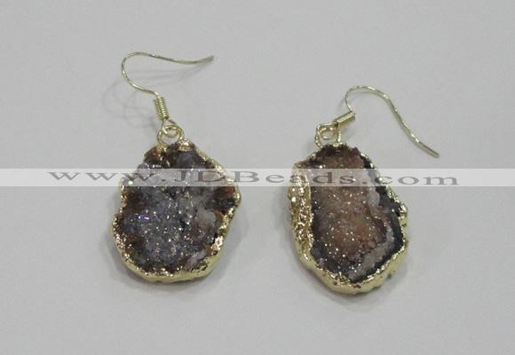 NGE80 18*25mm - 20*25mm freeform druzy agate gemstone earrings