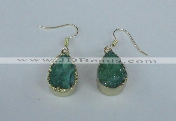 NGE83 13*18mm teardrop druzy agate gemstone earrings wholesale