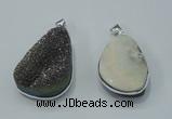 NGP1003 25*35mm - 35*45mm freeform druzy agate beads pendant