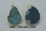 NGP1028 25*35mm - 35*45mm freeform druzy agate beads pendant