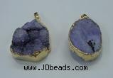 NGP1029 25*35mm - 35*45mm freeform druzy agate beads pendant