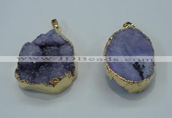 NGP1029 25*35mm - 35*45mm freeform druzy agate beads pendant